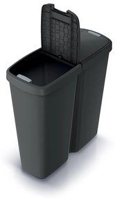 Odpadkový kôš DUO čierny, 50 l, čierna
