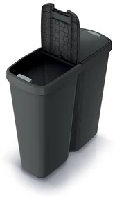 Odpadkový kôš DUO čierny, 50 l, čierna