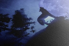 Obraz vlk v splne mesiaca - 120x80