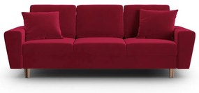 Červená zamatová rozkladacia/s úložným priestorom pohovka 235 cm Kyoto – Cosmopolitan Design