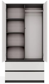 Šatní skříň Malwa SS-90 cm antracit/bílá