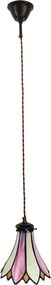 Závesná lampa Tiffany Flower pink - Ø 15*115 cm E14/max 1*25W