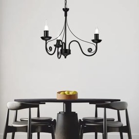 Luster na reťazi DONATO 3xE14/40W/230V čierna