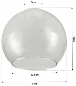 BERGE LED stropné svietidlo 3xE27, priehľadná sklenená guľa
