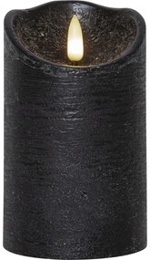 Čierna vosková LED sviečka Star Trading Flamme Rustic, výška 12,5 cm