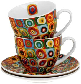 Porcelánová šálka s podšálkou Kandinskij Squares 270 ml sada 2ks