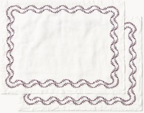 Prestierania z vypratého ľanu's ručnou výšivkou Ivy, 2 ks