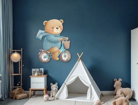 drevko |  Detská dekorácia Macko na bicykli  60 x 48 cm