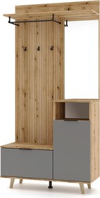 Předsíňová stěna Nordic 100 cm dub Evoke/grafit