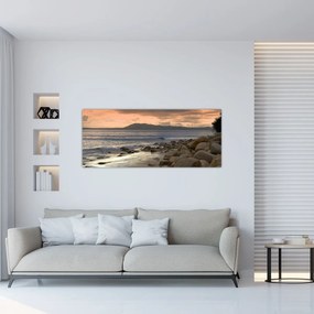 Obraz - More a hory (120x50 cm)