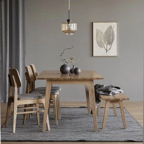 Drevený jedálenský stôl v dubovom dekore Rowico Melfort, 180 x 90 cm