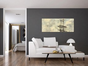 Obraz - Eugène Boudin, Ship on the Touques, reprodukcia (120x50 cm)