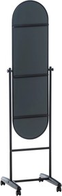 Stojace zrkadlo Nane Oval 317228 - 155x40x42 cm - Čierna