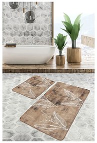 Hnedé zamatové kúpeľňové predložky v súprave 2 ks 60x100 cm – Mila Home