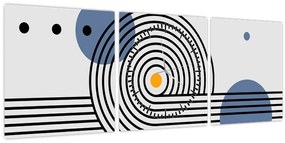 Obraz - Minimalistická abstrakcia N⁰1 (s hodinami) (90x30 cm)
