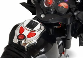 LEAN CARS Elektrická motorka pre deti HC8051 čierna, LED svetlá a zvuky