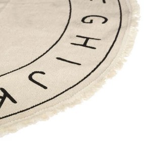 Okrúhly krémový koberec ALPHABET 120 cm