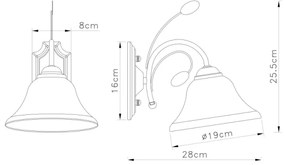 Globo 69007-1W - Nástenné svietidlo POSADAS 1xE27/60W/230V