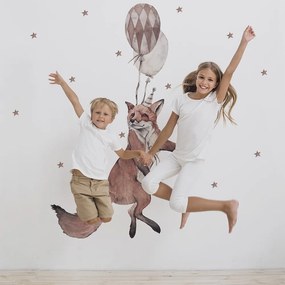 Gario Detská nálepka na stenu Party animals - líška a balóny