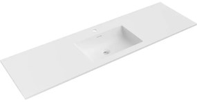 Mexen Otis, umývadlo zapustené do dosky, 161 × 46,5 cm, biela matná, 25181601