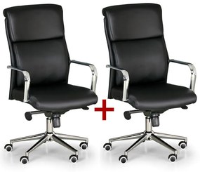Kožené kancelárske kreslo VIRO 1+1 ZADARMO, čierna