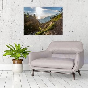 Sklenený obraz - Hora Olymp (70x50 cm)
