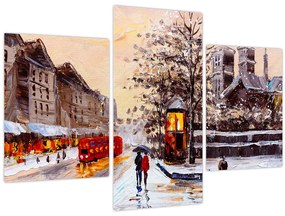 Obraz - Maľba zimného mesta (90x60 cm)