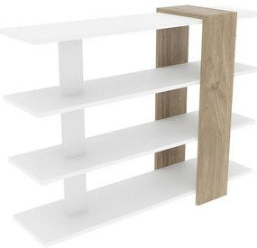 Knižnica Nur v bielej a orechovej farbe