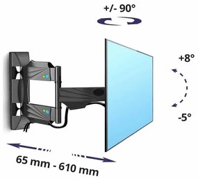 Polohovateľný držiak na televíziu, pre TV 32" - 55"