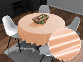 Biante Saténový okrúhly obrus polyesterový Satén LUX-060 Svetlo broskyňový Ø 100 cm