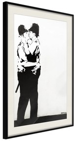 Artgeist Plagát - Policemen Kissing [Poster] Veľkosť: 30x45, Verzia: Čierny rám