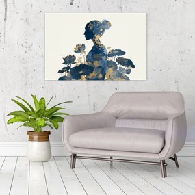 Obraz - Mramorový profil ženy (90x60 cm)