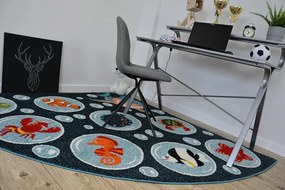 Koberec PAINT štvrťkruh G4778 - Oceán nebeský/krém