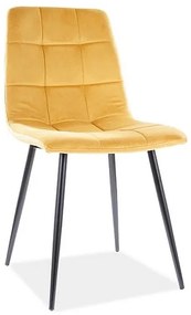 Jedálenská stolička Mila Velvet, žltá / čierna