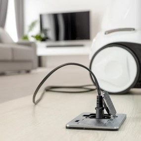 Brilagi - Vonkajšia vstavaná podlahová dvojzásuvka IP55 matný chróm obdĺžnikový