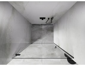 Mexen, Mexen Lunar-B výklopné sprchové dvere ľavé 75 cm, priehľadné, pištoľovo sivá kartáčovaná - 832-075-000-66-00-L