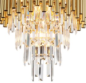 Luster Madison II, 1x krištáľové/zlaté kovové tienidlo, (fi 45cm), g