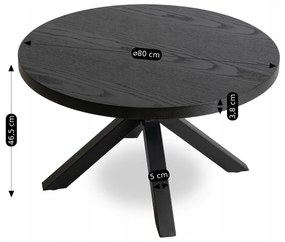 PROXIMA.store - Okrúhly konferčenčný stolík LINCOLN FARBA: čiarna