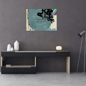 Obraz - Lietajúci balón s dúhou (70x50 cm)