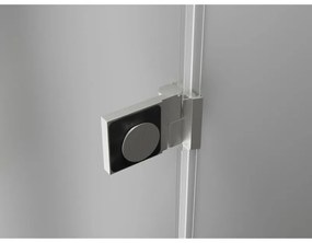 Mexen Lunar-B, výklopný sprchový kút ľavý 100 x 100 cm, 8mm číre sklo, oceľový profil, 832-100-100-97-00-L