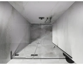 Mexen, Mexen Lunar L výklopné sprchové dvere ľavé 85 cm, transparentné, chróm - 834L-085-000-01-00-L