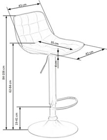 Barová stolička 106x43 cm antracit