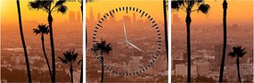 Obraz - Panorama Los Angeles (s hodinami) (90x30 cm)