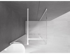 Mexen Velar, sprchový kút s posuvnými dverami 120(dvere) x 120(stena) cm, 8mm číre sklo, biela, 871-120-120-01-20