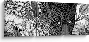 Obraz - Exotická záhrada (s hodinami) (90x30 cm)