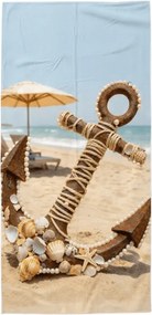 Rýchloschnúca plážová osuška ANTIC ANCHOR farebná 70 x 140 cm, 100% mikrovlákno