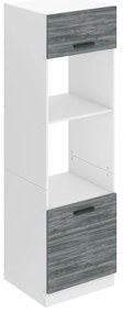 Vysoká kuchynská skrinka Belini Premium Full Version pre vstavanú rúru 60 cm šedý antracit Glamour Wood