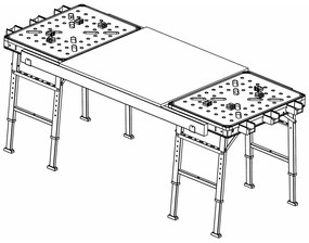 Stavebný stôl s vysokou nosnosťou max. 450kg FORTUM 4759990