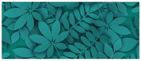 Obraz - Tyrkysové listy (120x50 cm)
