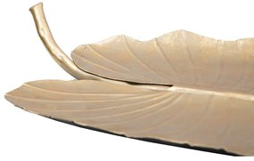Dekorácia v zlatej farbe Mauro Ferretti Leaf, 35,5 × 23 cm